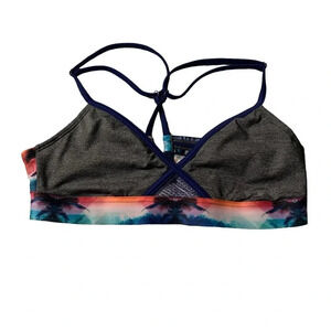 Roxy Gray and Multicolor Bikini Top